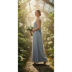 Show Me Your Mumu Gray Back Tie Maxi Dress‎ Formal Prom Wedding Womens Size XS